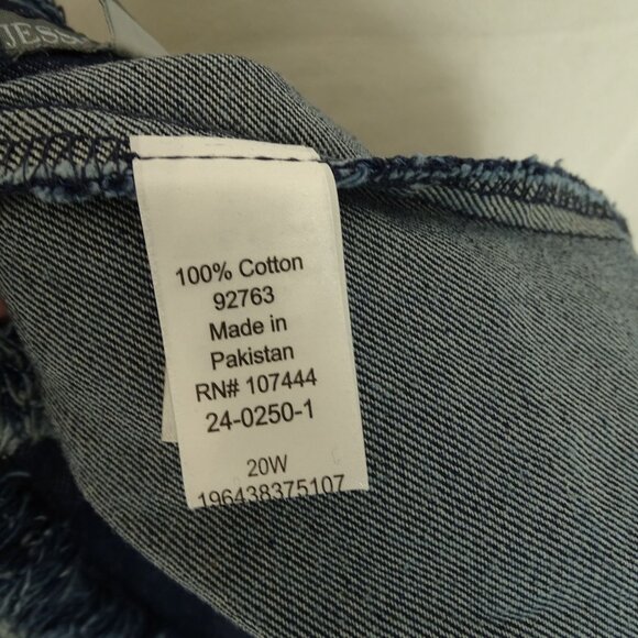 Jessica London Open Front Denim Jacket Fringe Edges Women Plus Size 20W Long Slv - Picture 8 of 12